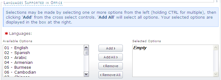 Cross-select List
