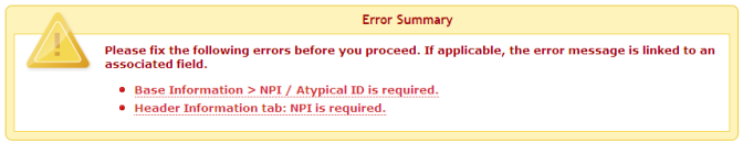 Error Summary